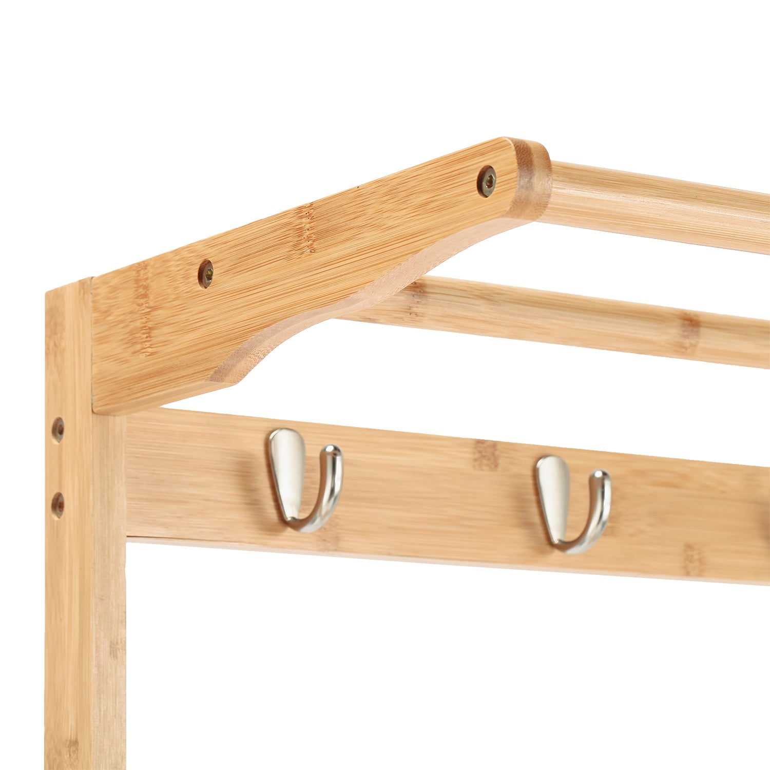 VESTIAMO CASA - Appendiabiti 3 ripiani 9 Posti Linea Bamboo - h170x70x31 cm